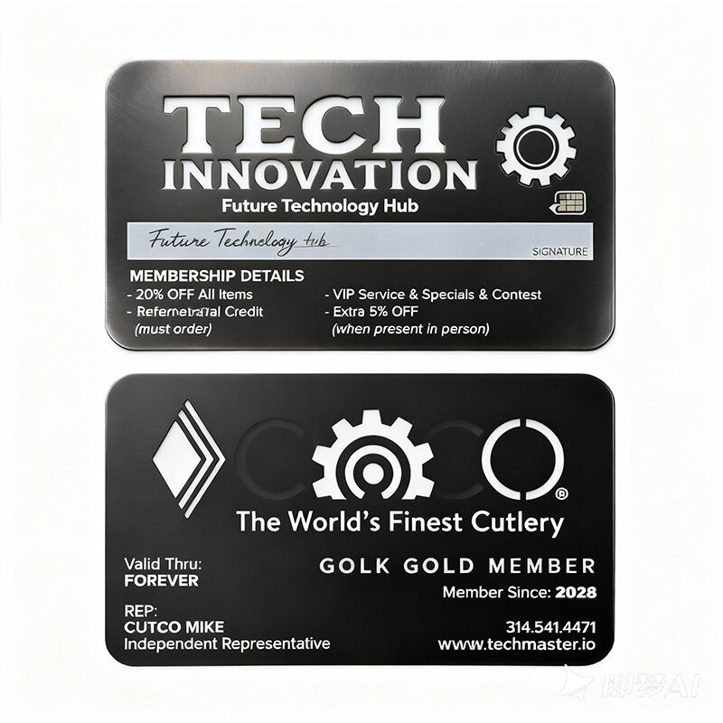 Sanding Glossy Hollow Metal RFID Cards for Business Management