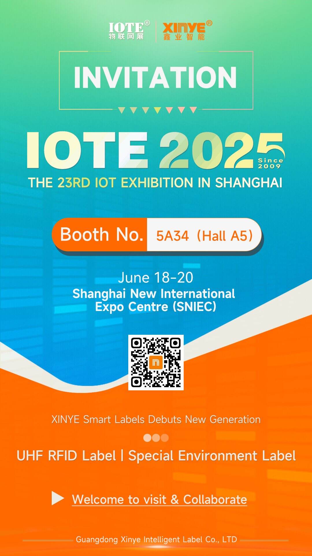 Welcome to Visit Guandong Xinye Intelligent Label Co, Ltd. at IOTE  Exhibition in Shanghai