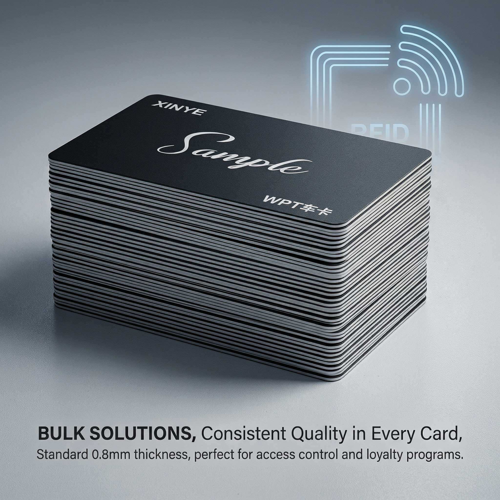 Schwarze matte RFID-Karte, MIFARE DESFire EV2, 4 KB/8 KB, matt satiniert, hochsichere Zahlungs-RFID-Karte
