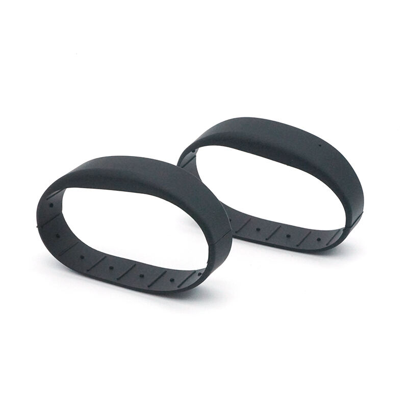 Pulsera RFID de silicona con impresión láser personalizada, logotipo, texto y URL grabables, pulsera RFID de caucho MIFARE Classic EV1