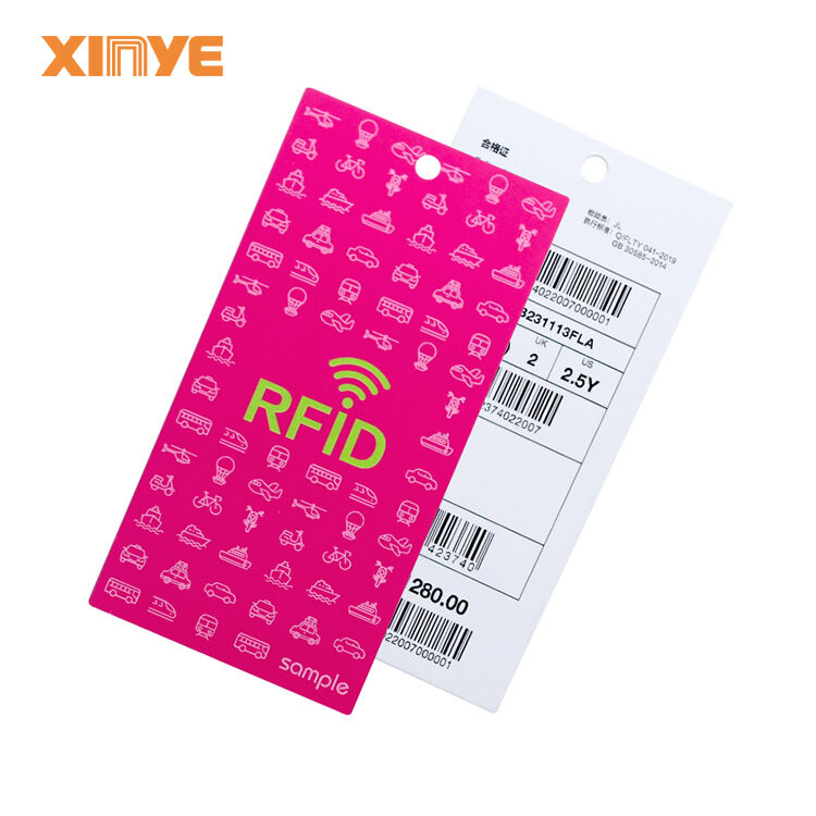 RFID UHF clothing tag ARC RFID apparel label smart garment tag qr code round hole custom