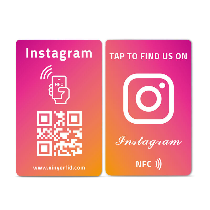 Social media id review plastic nfc card tap contactless programmable digital business qr code pop card custom