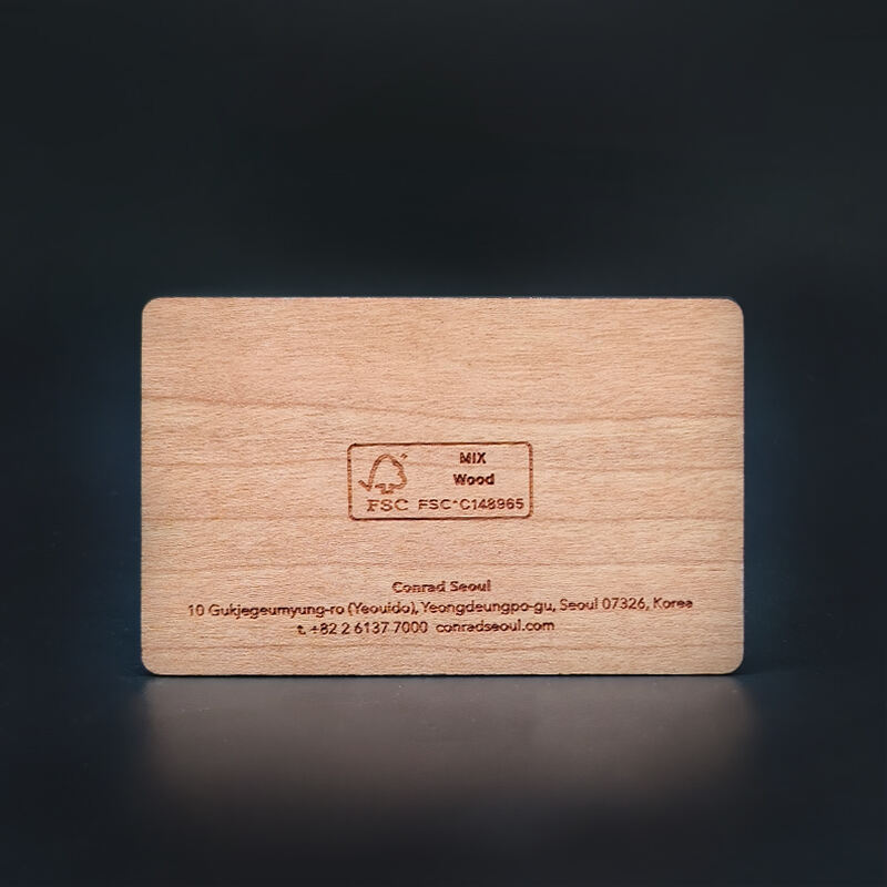 Customized Wood NFC Cherry Business Card Engraved Gift Design RFID Wooden Card