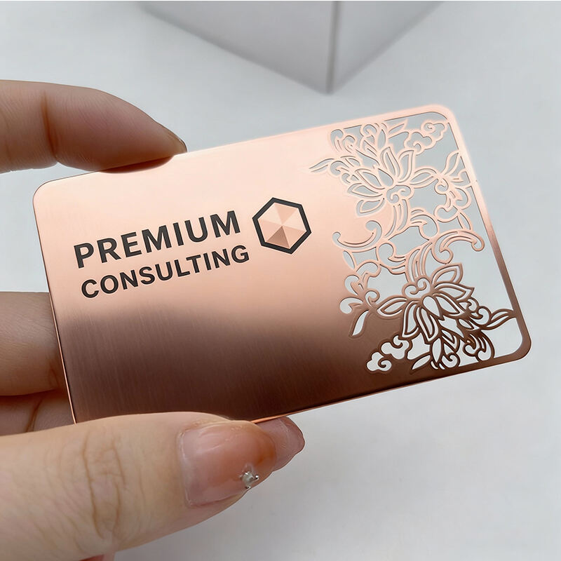Sanding Glossy Hollow Metal RFID Cards for Business Management