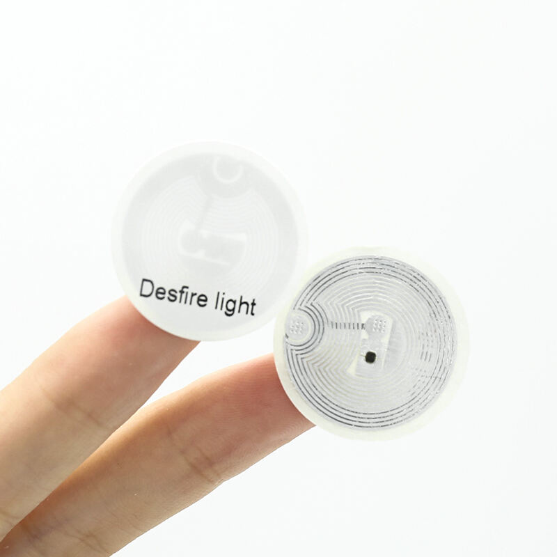 Custom 13.56mhz HF Desfire light 25mm round sticker rfid tags labels supplier wholesale