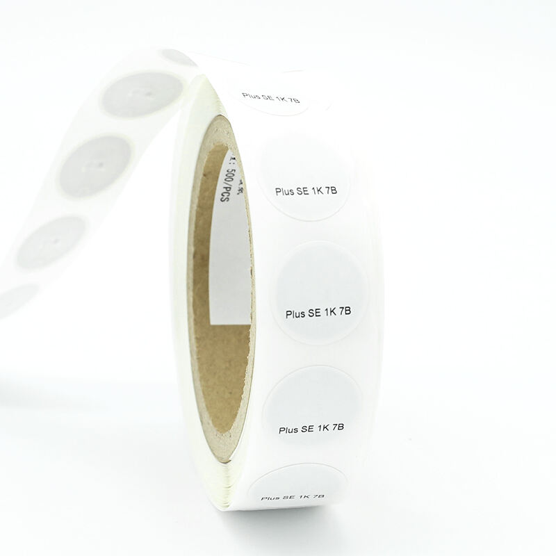 Coated paper rfid wet inlay Plus se 1k 7 bytes rfid label dia 25mm