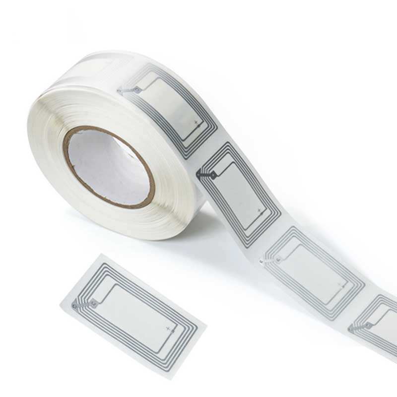 inlay RFID antenne 45 × 76 mm, carte standard de format 85,5 × 54 mm, autocollant RFID ICODE SLIX 2 personnalisé