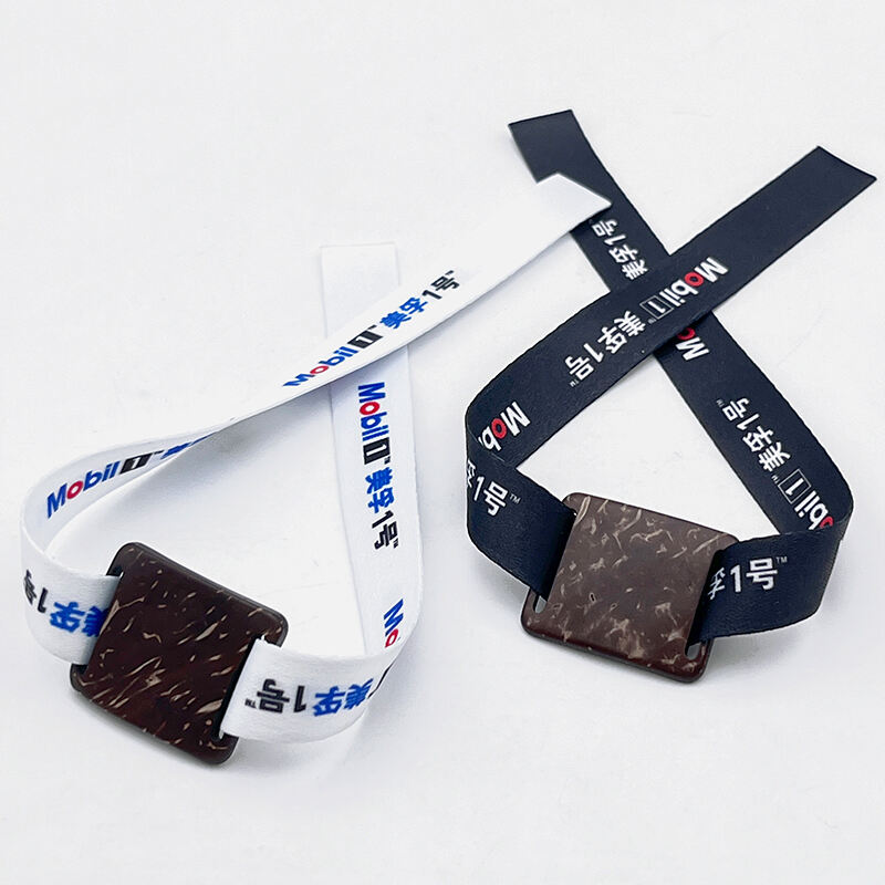 Proveedor de pulseras RFID de moda, tejidas en tela, pulseras RFID con cáscara de coco y NFC