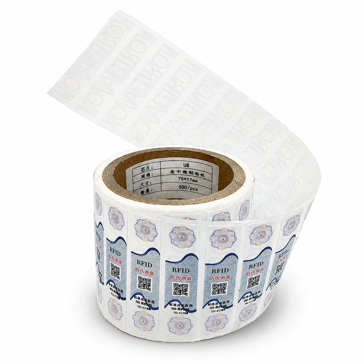 Tamper Proof PET RFID Sticker NXP UCODE 8 UHF Fragile RFID Label EPC Encode Anti Counterfeit