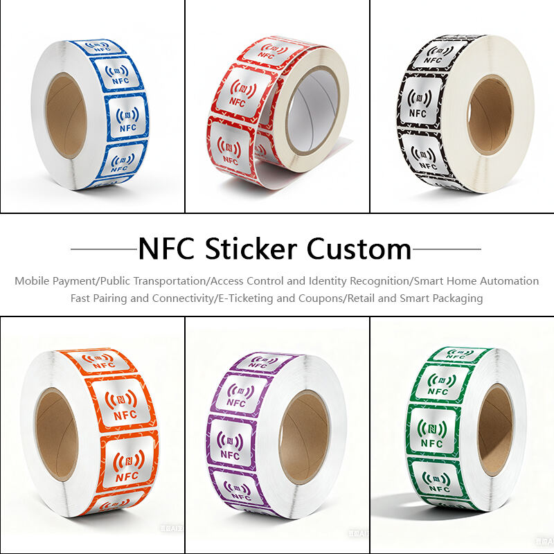 Preprinted PVC ISO14443A Round Mifare Desfire EV2 EV3 2K 4K 8K NFC  HF 13.56MHZ RFID Sticker Custom
