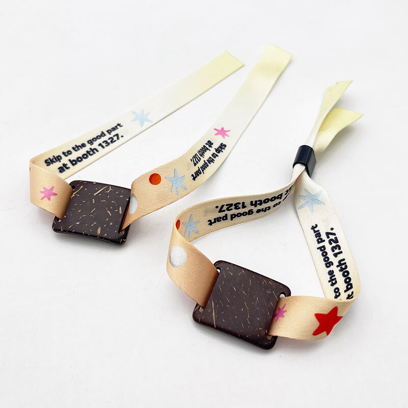 Proveedor de pulseras RFID de moda, tejidas en tela, pulseras RFID con cáscara de coco y NFC