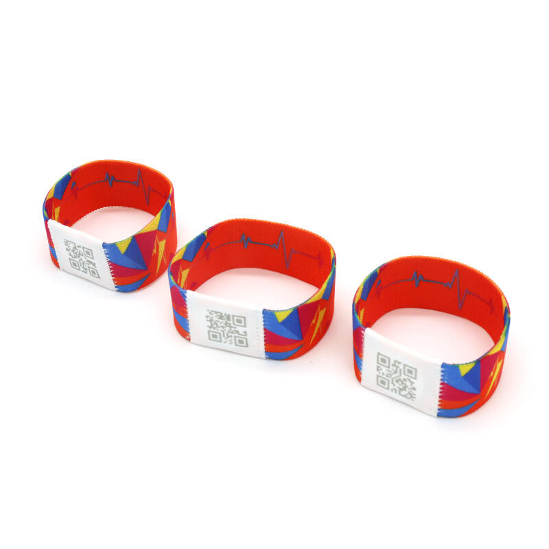 Wholesale Custom Logo Event Festival fabric wristbands nfc event fabric wristband with rfid tag for music festival