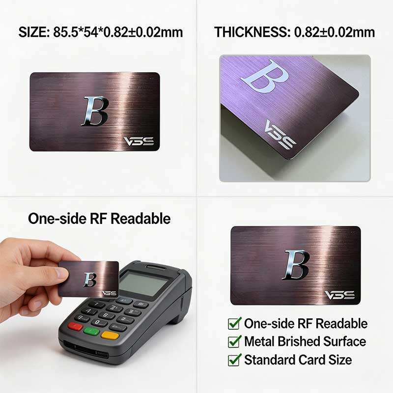 Robuste Mifare Desfire kontaktlose RFID-/NFC-Metallkarten mit individueller Gestaltung für Bankwesen, Zutrittskontrolle und Kundenbindungsprogramme