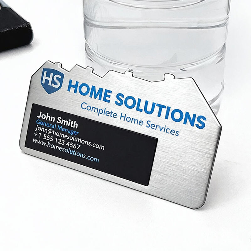 OEM Metal Business Card Custom Stainless Steel Irregular QR Code Metal Business Card