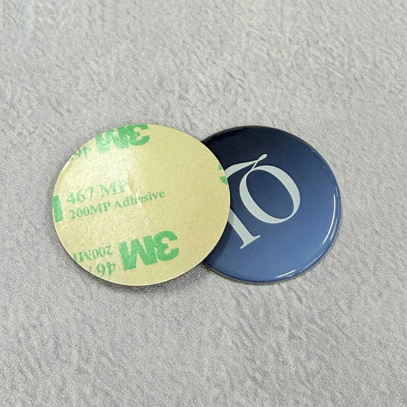 Versatile NXP NTAG215 Metal-Resistant RFID Tags 30mm Round 504B Full Color QR Barcode Encode Lock 3M Adhesive