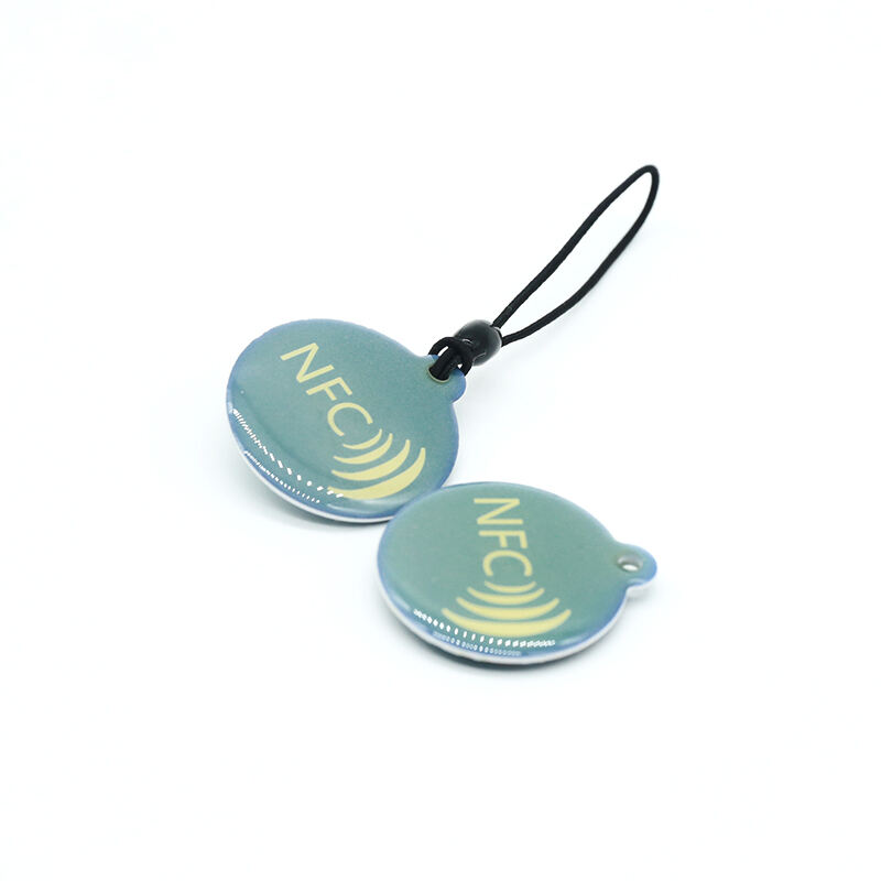 Durable rfid keyfobs supplier custom nfc epoxy keychains tag ntag213 215 216 smart chip