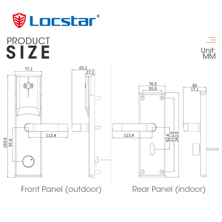 Locstar Room Door Style Sicurezza Catenaccio Rfid per serratura dell'hotel