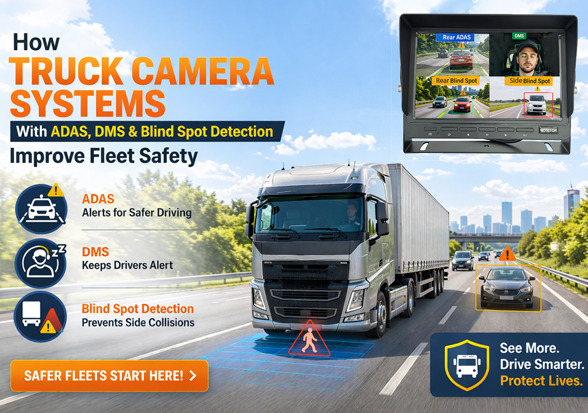Как системы камер для грузовиков с функциями ADAS, DMS и обнаружения слепых зон повышают безопасность автопарка