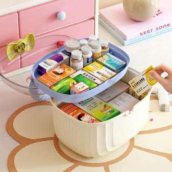 二段式大容量湿気制御薬箱（蓋付き）、長期保管に対応