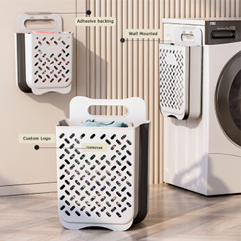 Cesto de Roupa Suja Dobrável Montado na Parede: Armazenamento Fácil de Roupas para Múltiplos Cenários