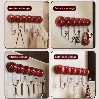 穴開け不要の頑丈なウォールオーガナイザー（吸盤式フック）：家庭内の整理整頓に最適、耐荷重5～10kg