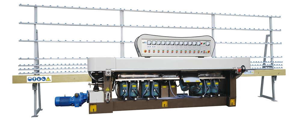 11 Motors Straight Line 45 degrees Glass Edging Machine