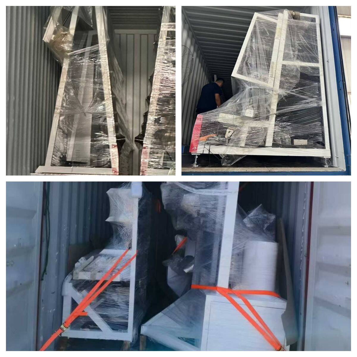 Línea vertical para la fabricación de vidrio aislante, máquina completa para procesamiento de vidrio, envío a Emiratos Árabes Unidos, comienza la carga de contenedores.