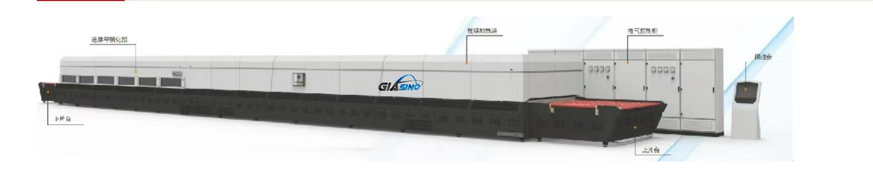 Continuous glass tempering furnace