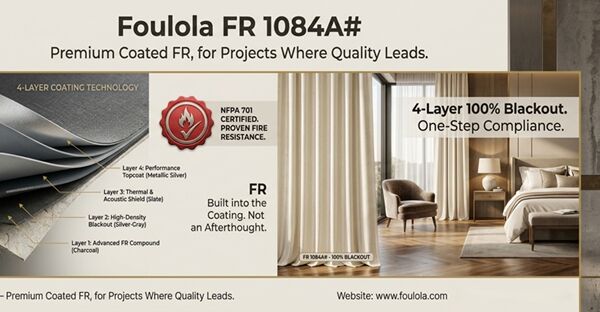 Coated 100% Blackout Curtain Fabric – Built-in FR, NFPA 701, Soft Drape, 280CM  Width | FR 1084A#