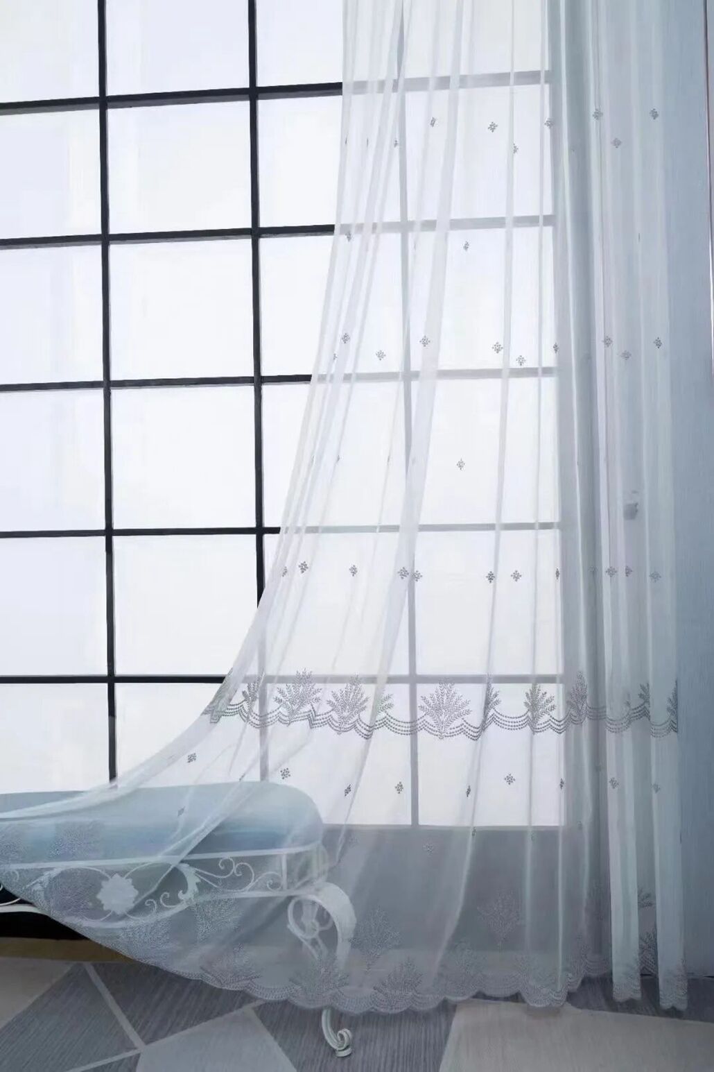Foulola News:HDXZ/XYT/DKDG/XXLS/JGZ/SSEL/SWMT Embroidered Sheer factory