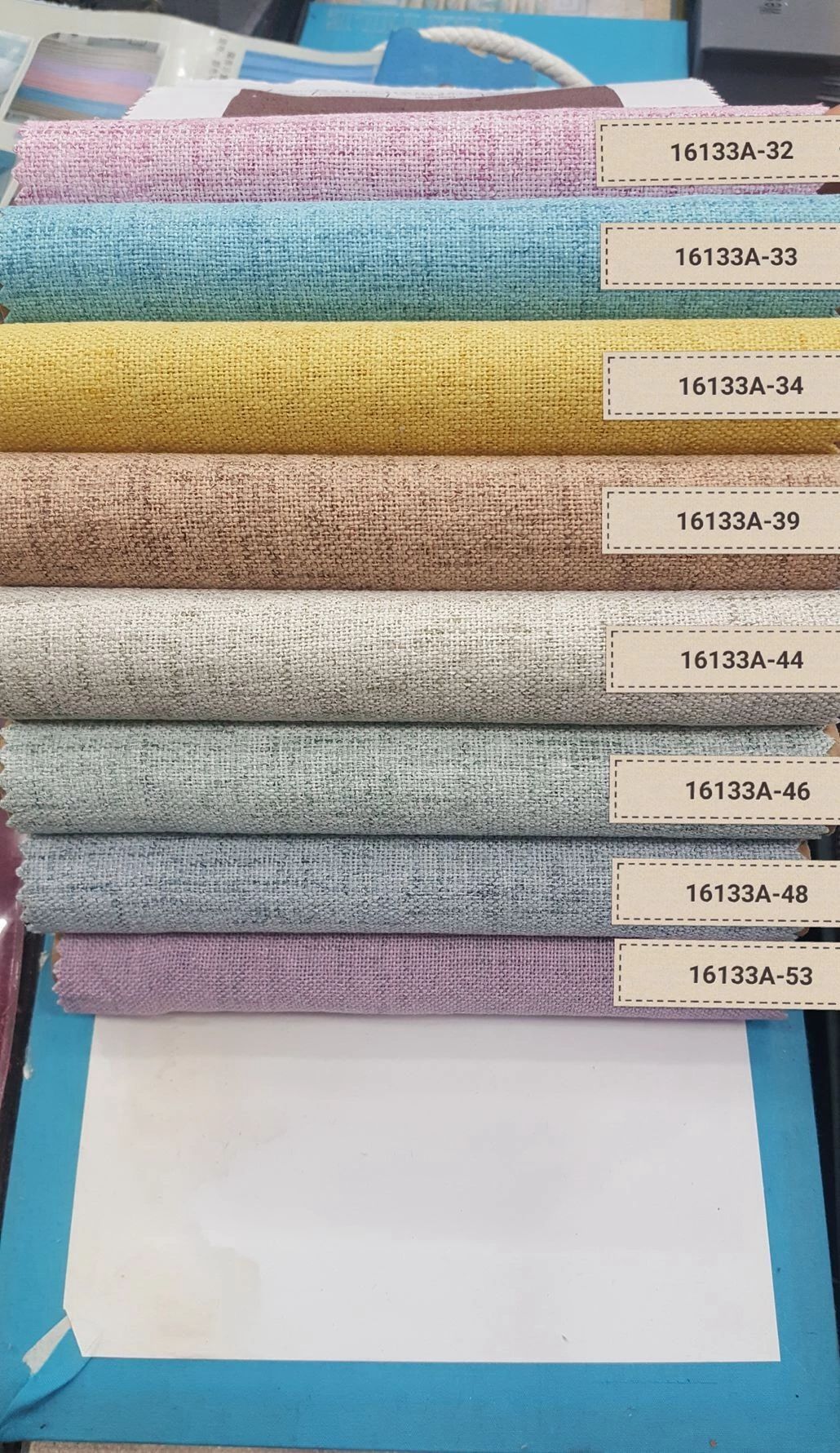 Foulola：16133A# Series,2.8/3.2m Two Sided Artwork Linen Fabric details