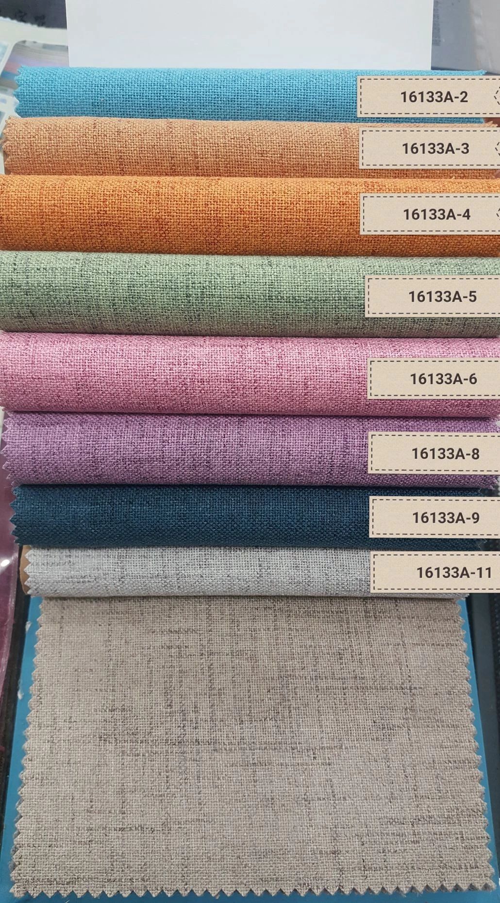Foulola：16133A# Series,2.8/3.2m Two Sided Artwork Linen Fabric details