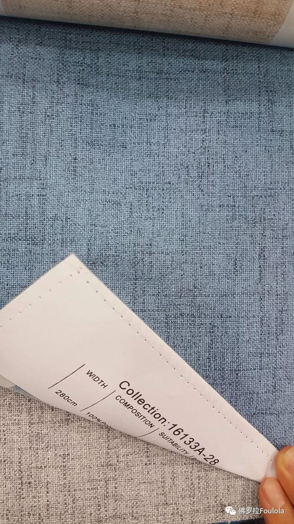 Foulola：16133A# Series,2.8/3.2m Two Sided Artwork Linen Fabric details