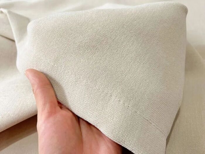Close-up of Model #2613 Chenille Linen Fabric - High-Density 500GSM Heavyweight Soft Texture