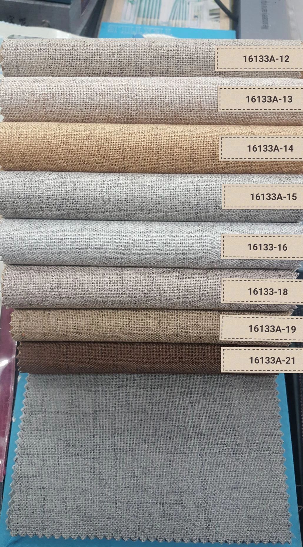 Foulola：16133A# Series,2.8/3.2m Two Sided Artwork Linen Fabric details