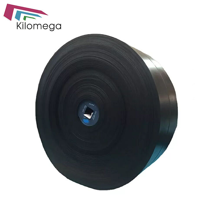 Industrial conveyor belt with textured surface for secure, efficient, and reliable material transport in manufacturing environments.