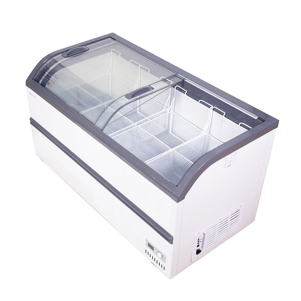 曲面ガラスドア付きアイランドフリーザー｜プロ仕様の業務用冷蔵