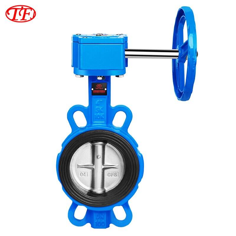Ductile Iron Worm Gear Drive Wafer Butterfly Valve EPDM Blue D371X-20Q