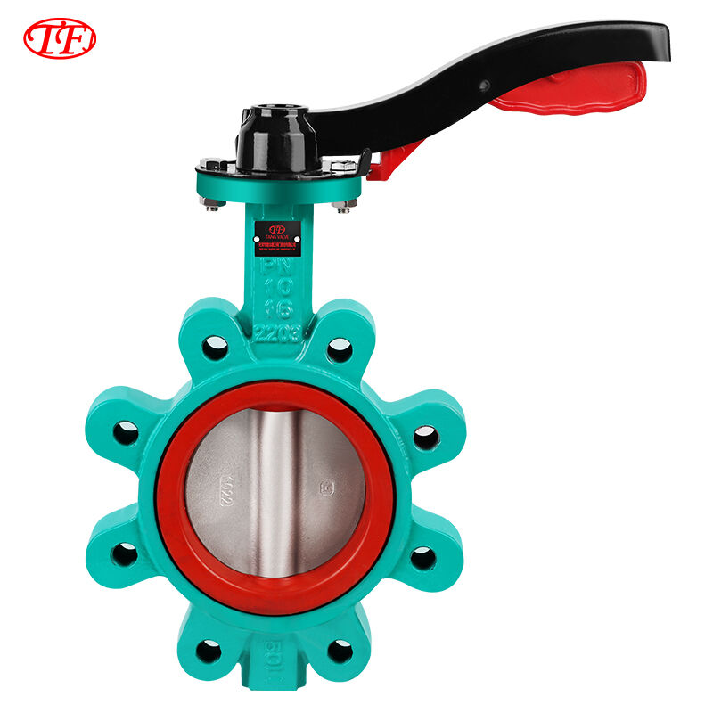 Cast Steel Lug Type Wafer Manual Handle Butterfly Valve FKM Soft Seal