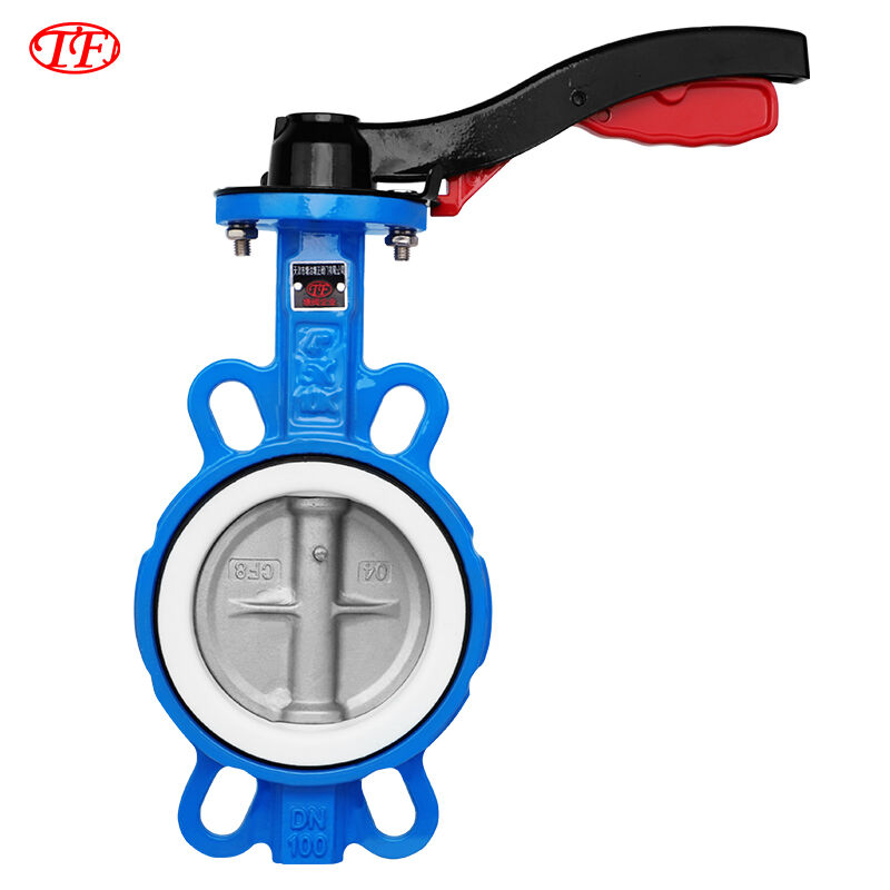 Ductile Iron Manual Handle Wafer Butterfly Valve PTFE Blue D71F4-16Q
