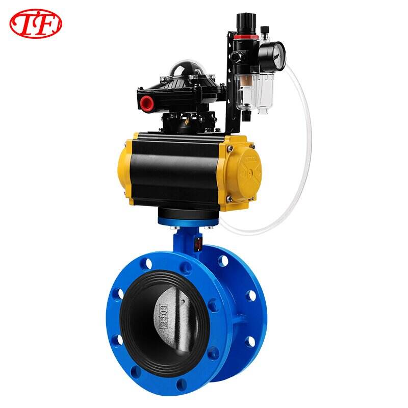 Ductile Iron Pneumatic Actuator Flange Butterfly Valve EPDM Blue D641X-10/16Q