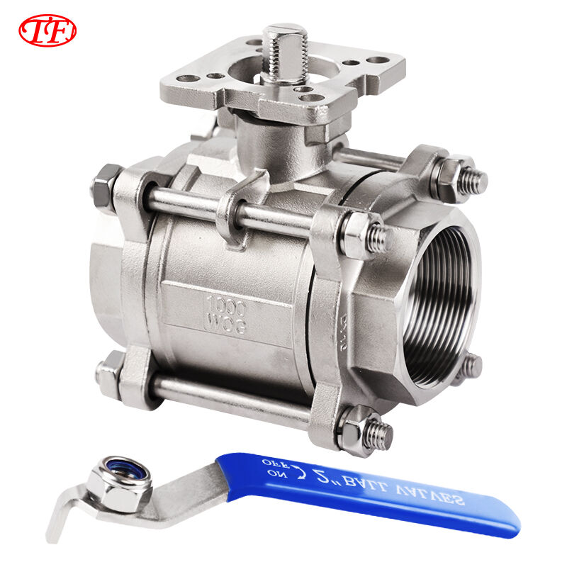 304 Stainless Steel High-platform Two-piece Threaded Ball Valve