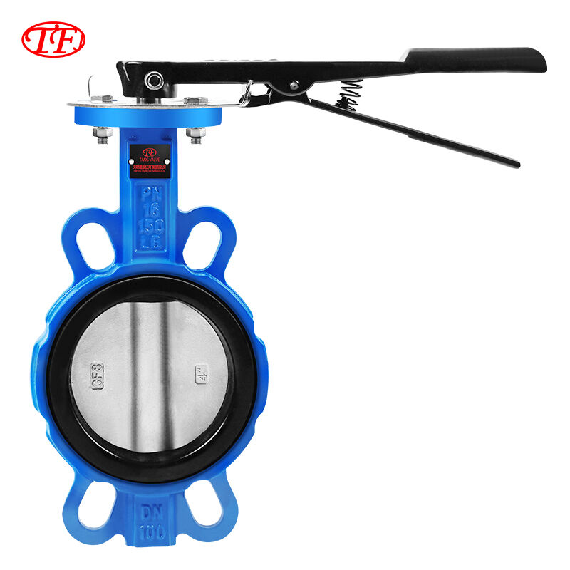 Ductile Iron Manual Handle Wafer Butterfly Valve EPDM 150LB Blue D71X-16Q
