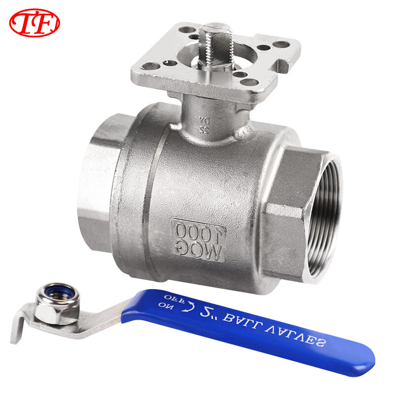 304 Stainless Steel High-platform Two-piece Threaded Ball Valve