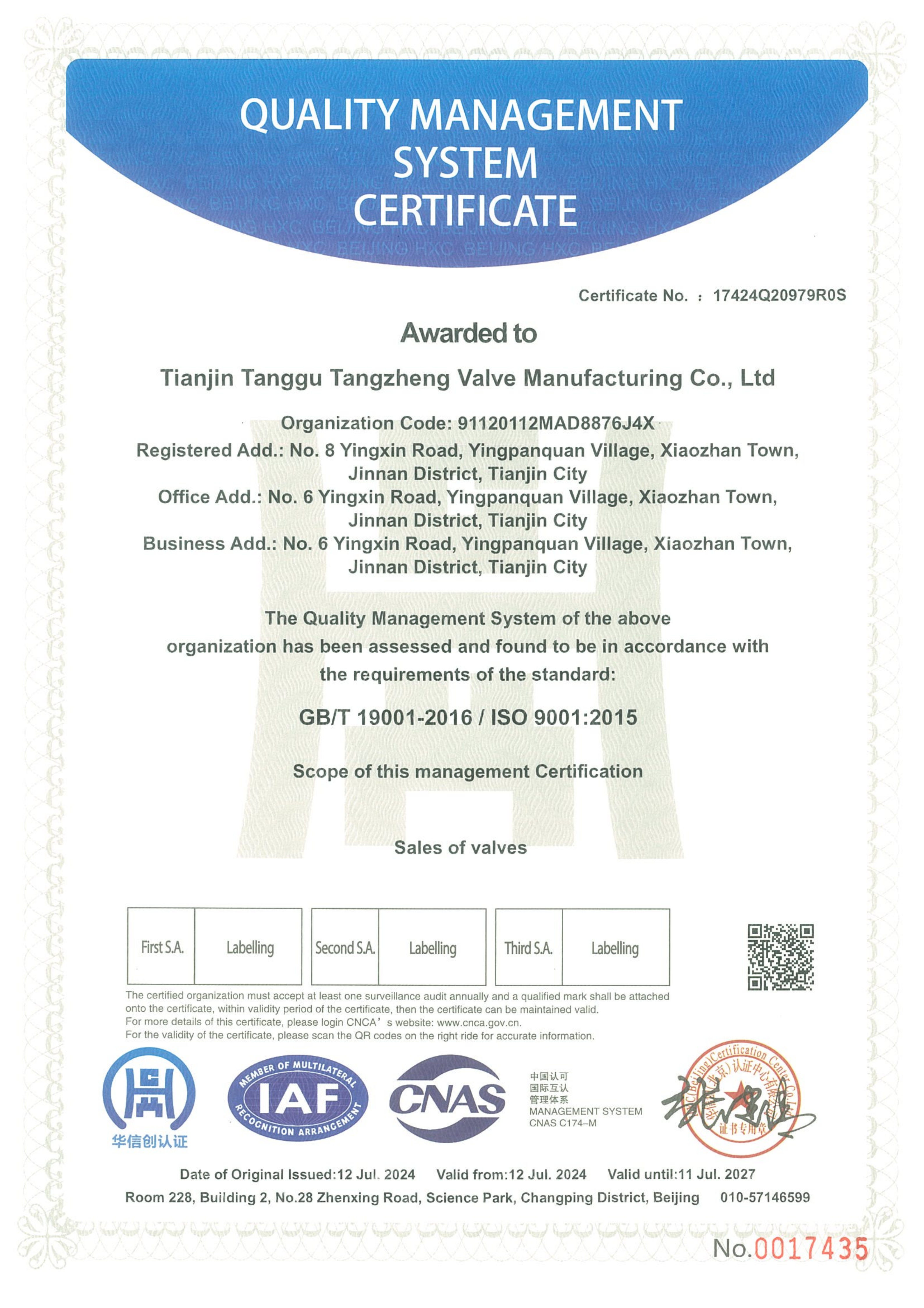 ISO certifikat