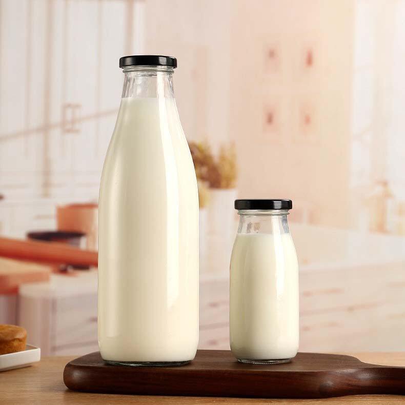 The journey of milk in traditional glass bottles.