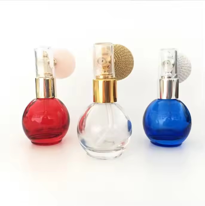 The delicate craftsmanship of glass perfume bottles.