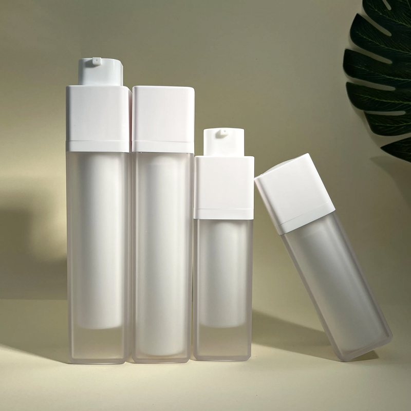 Hot sale square airless bottle serum lotion foundation bottle 15ml 30ml 50ml airless pump bottle