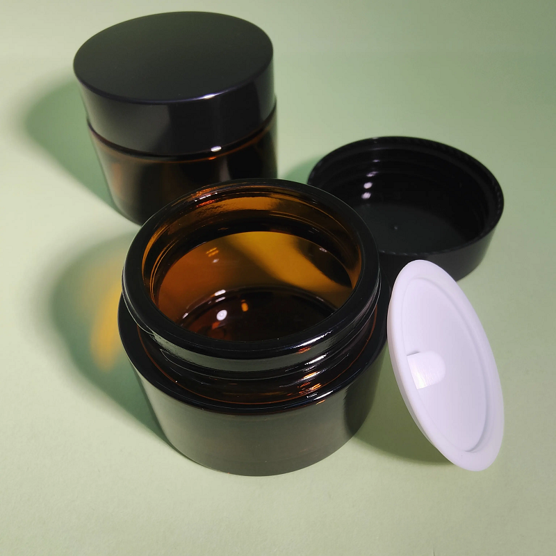 Upgrade your skincare routine with chic amber cosmetic jars
