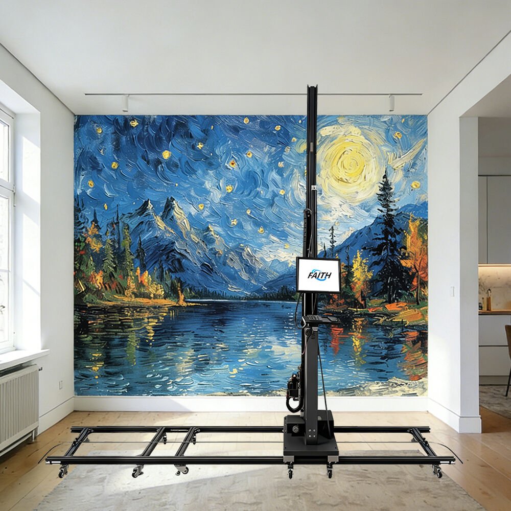 3D Effect Vertical Wall Art Inkjet Printer Direct to Wall Painting Printing Machine Portable Automatic Move by Wheel